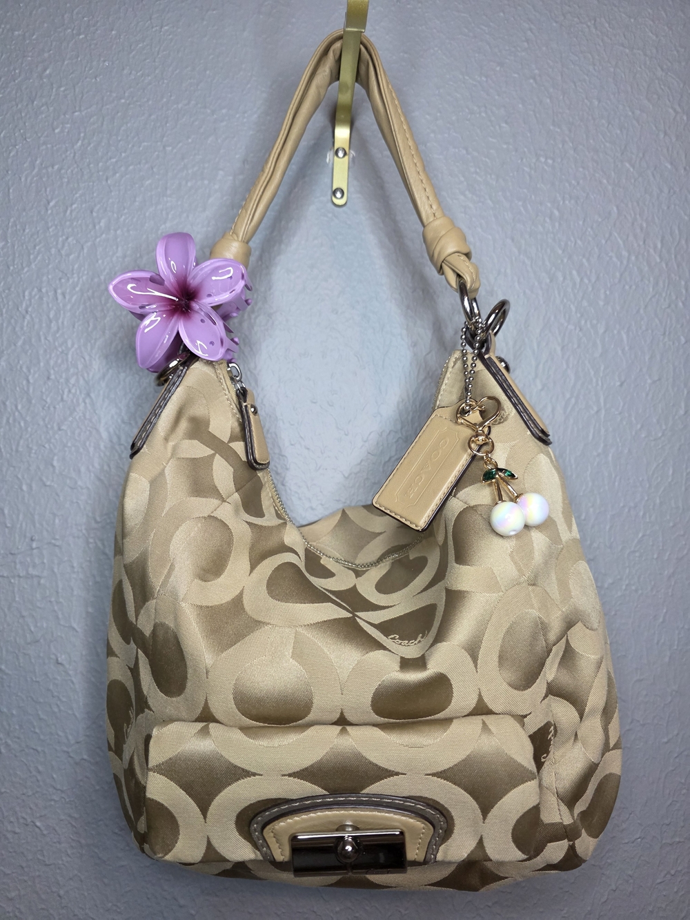 Coach Kristin Khaki Optic C Hobo Shoulder Bag